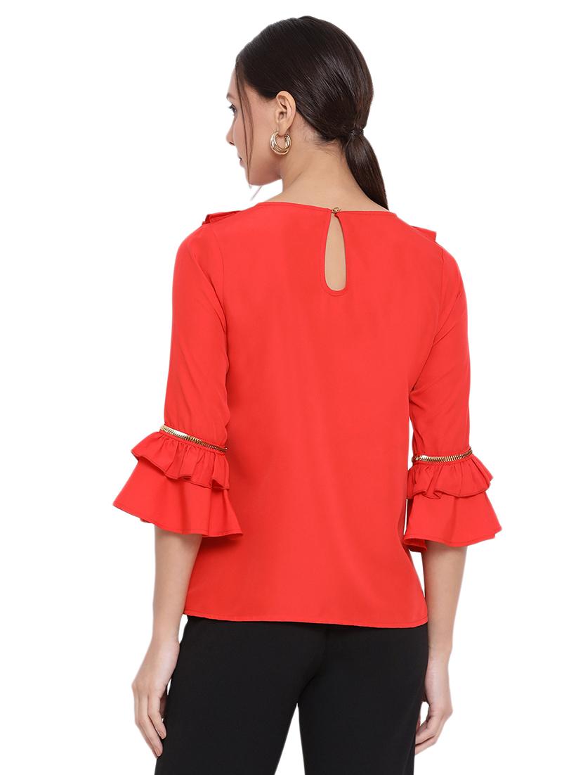 bell sleeved solid top - 17843728 - Standard Image - 2