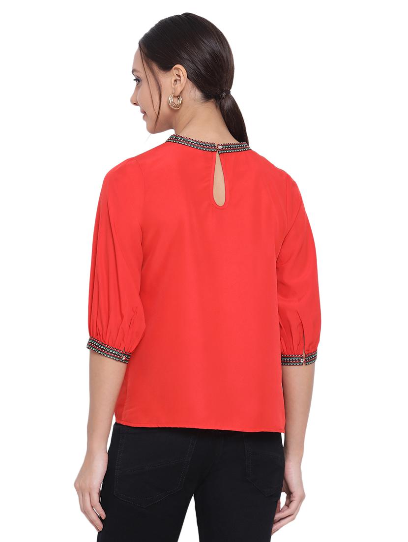 contrast detail choker neck top - 17843729 - Standard Image - 2