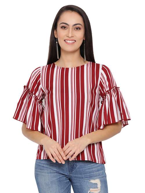 women's straight round neck top - 17843732 - Standard Image - 0