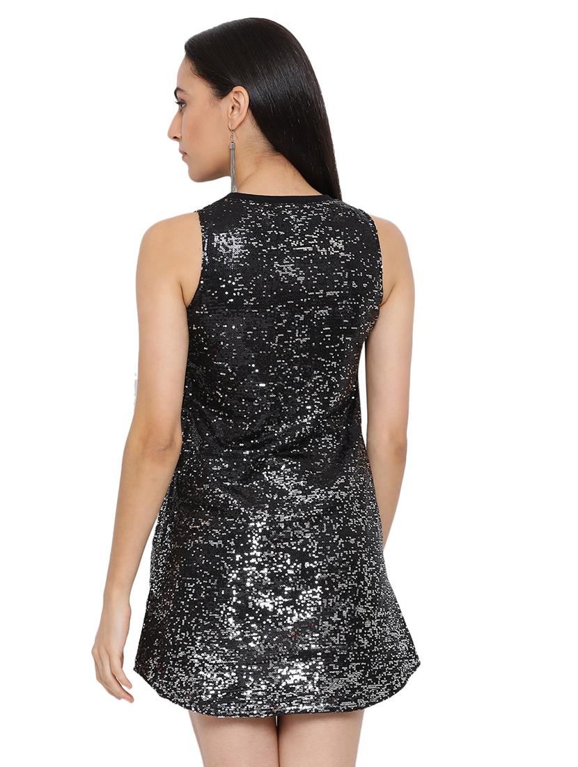 round neck embellished a-line dress - 17843735 - Standard Image - 2