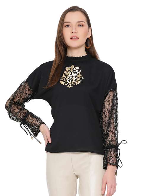 tie knot sleeved solid top  - 17843741 -  Standard Image - 0
