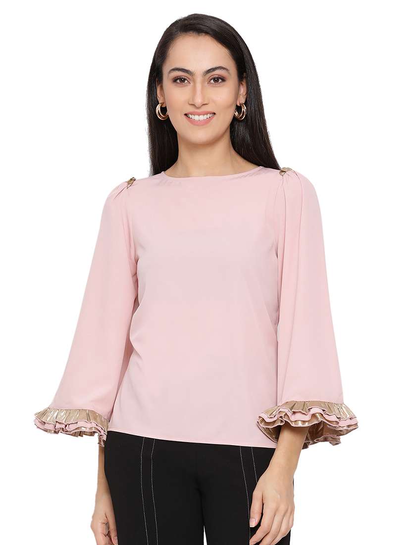 bell sleeved round neck top 