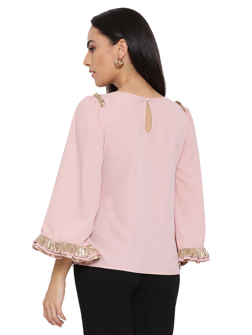 bell sleeved round neck top - 17843746 - Standard Image - 2
