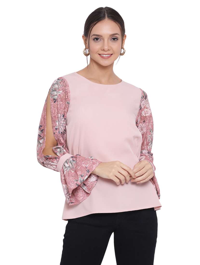 floral bell sleeved top