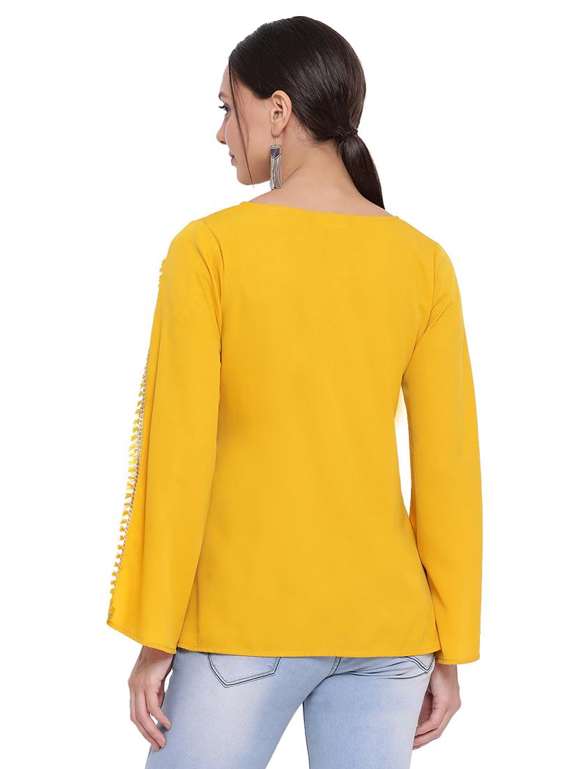 bell sleeved solid top - 17843753 - Standard Image - 2