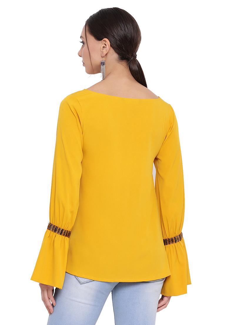 boat neck bell sleeved top - 17843755 - Standard Image - 2