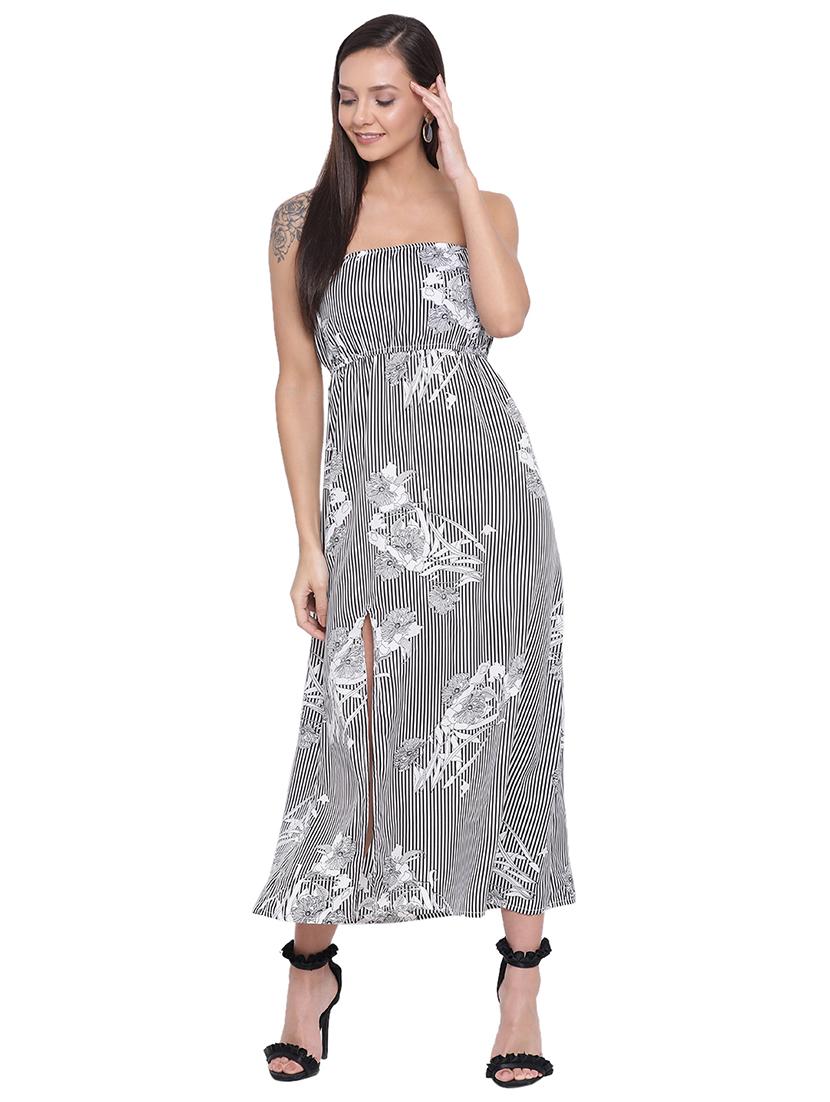 high slit striped tube dress - 17843757 - Zoom Image - 0