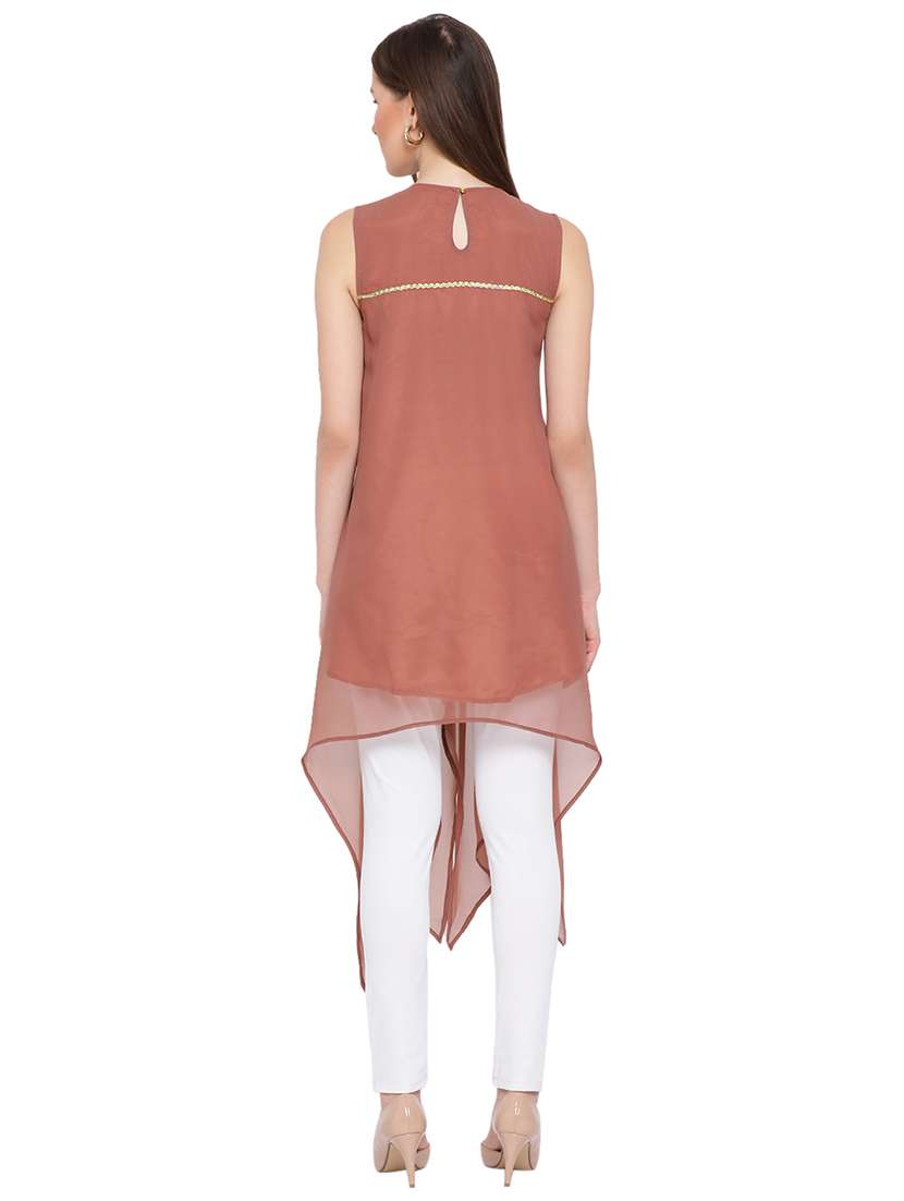 round neck asymmetric hem tunic - 17843768 -  Standard Image - 2