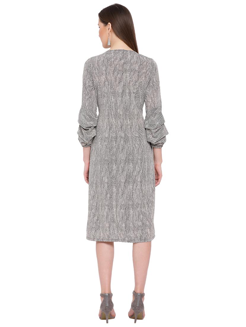 round neck striped a-line dress - 17843769 - Standard Image - 2