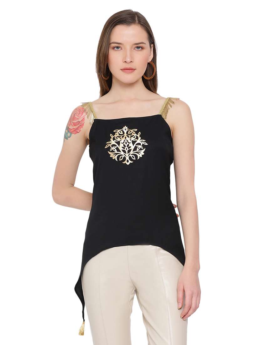 women's asymmetric shoulder strap top