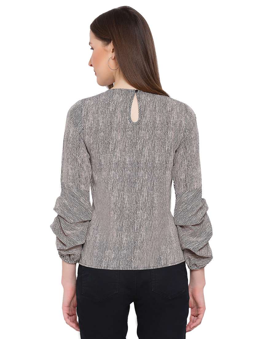 bell sleeved striped top - 17843787 - Standard Image - 2