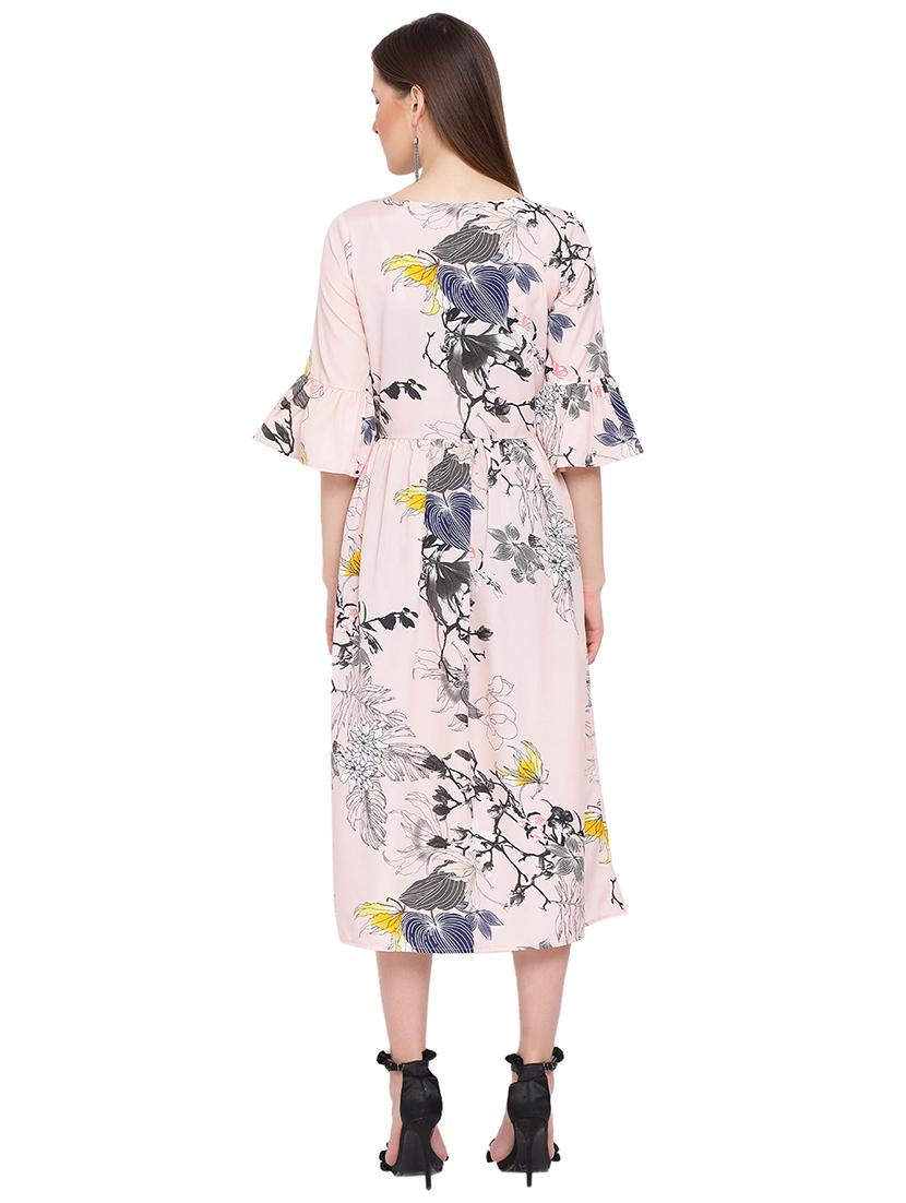 bell sleeved floral maxi dress - 17843801 - Standard Image - 2