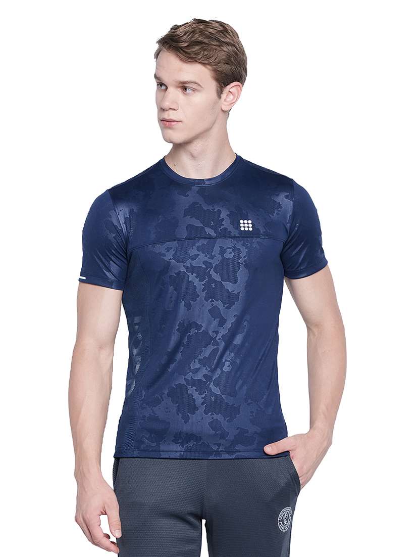 navy blue printed t-shirt