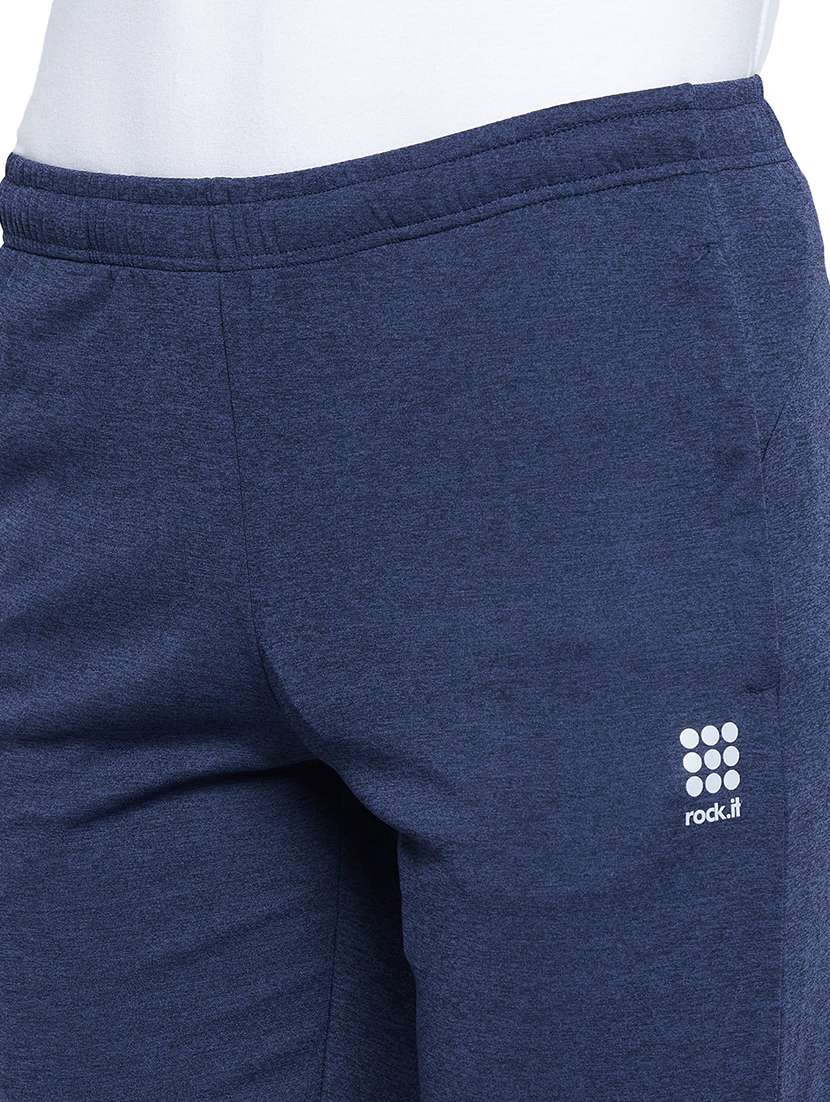 Navy Blue Side Taped Full Length Track Pant