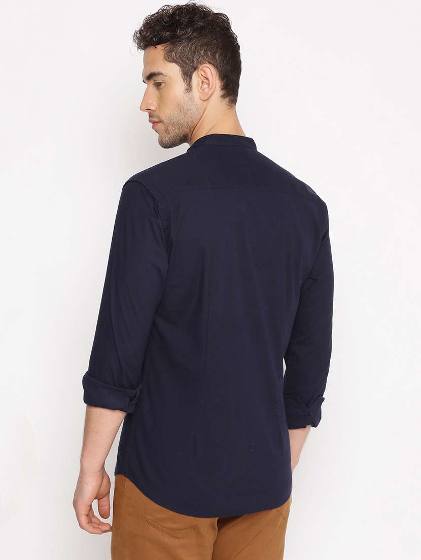 navy blue solid short kurta - 17844343 -  Standard Image - 2