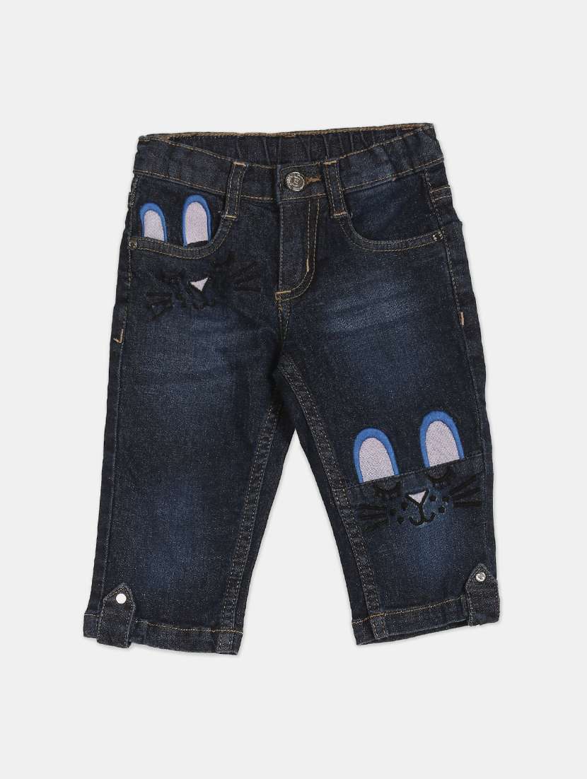blue washed denim shorts 