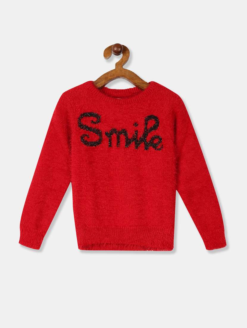 red embroidered  sweaters