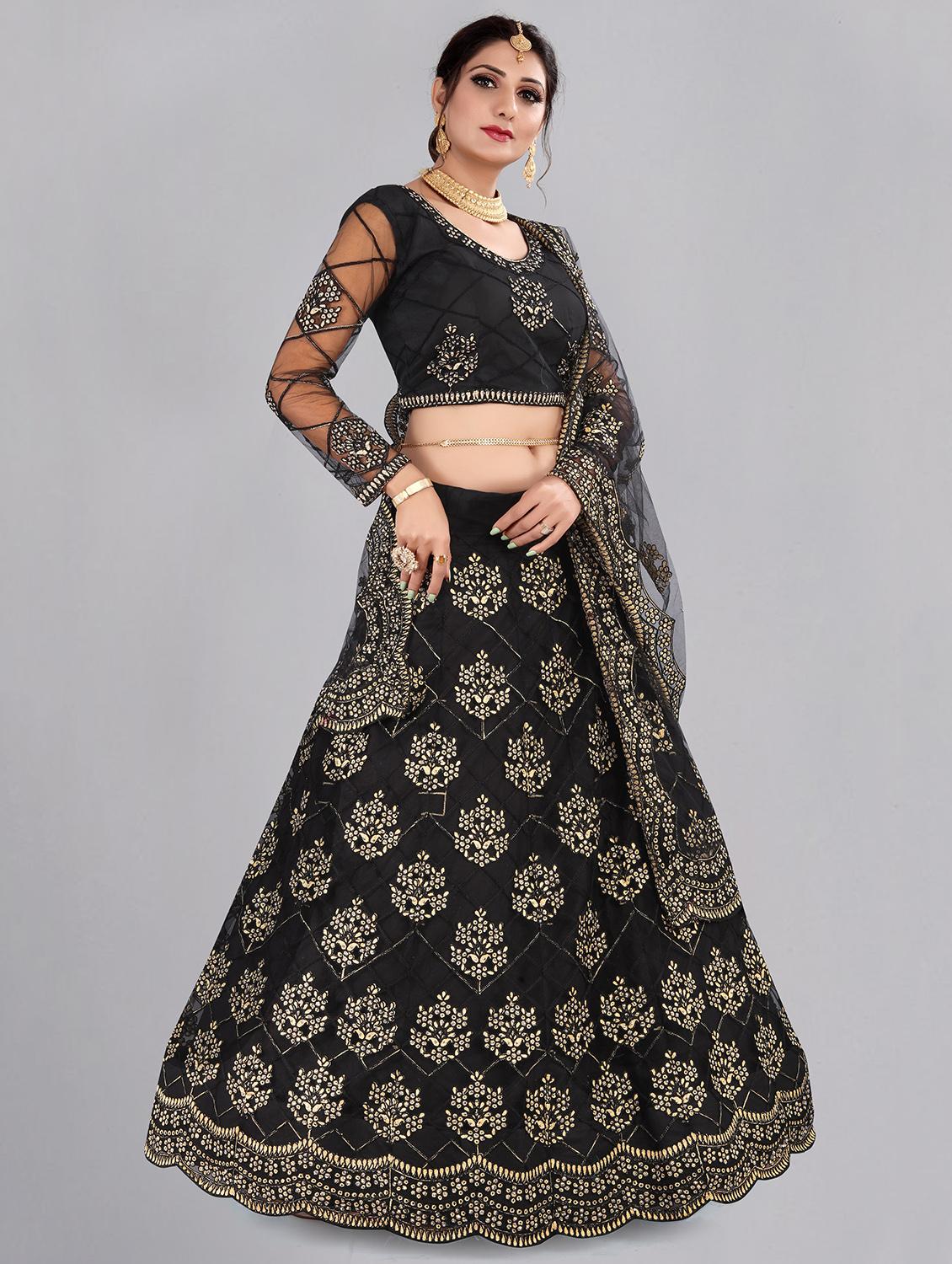 floral flared lehenga - 17850571 -  Zoom Image - 0