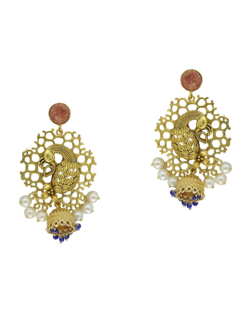 red brass drop earring