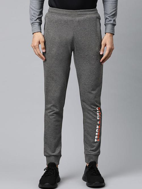 grey printed full length track pant - 17855648 -  Standard Image - 0