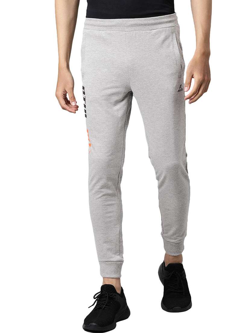 grey printed full length track pant