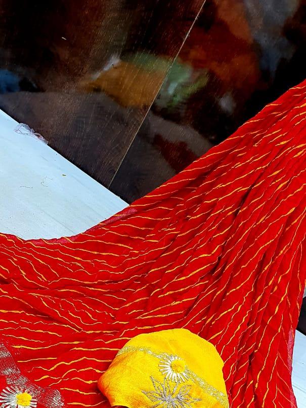 red silk lehenga - 17856599 - Standard Image - 2