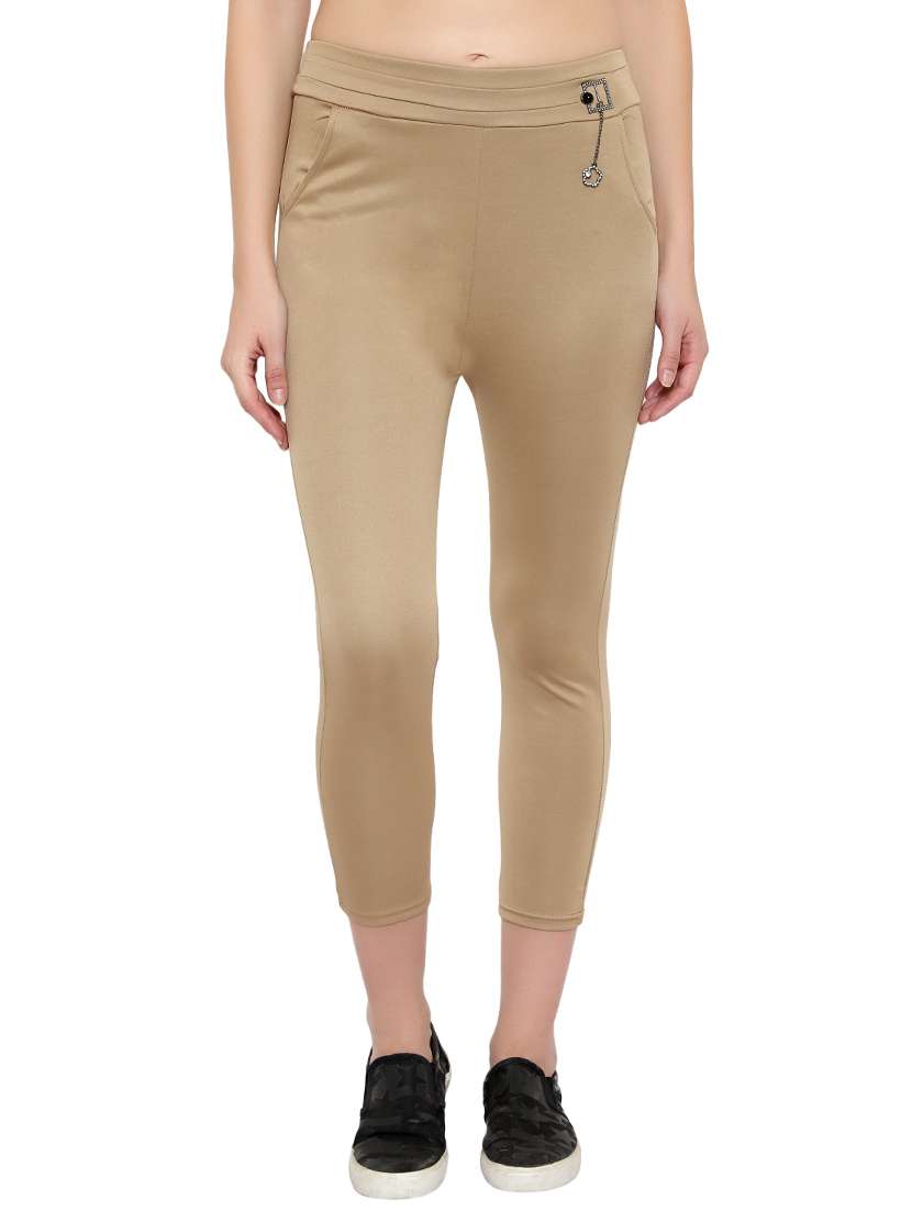 mid rise solid flat front trouser