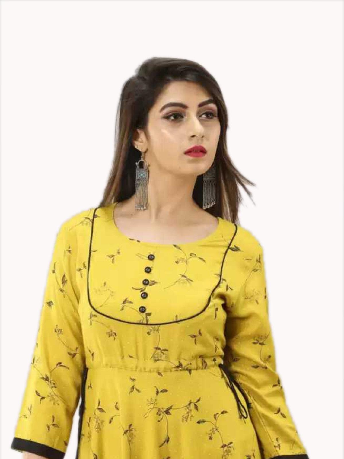 allenza women's cotton printed anarkali kurta - 17860359 - Standard Image - 2