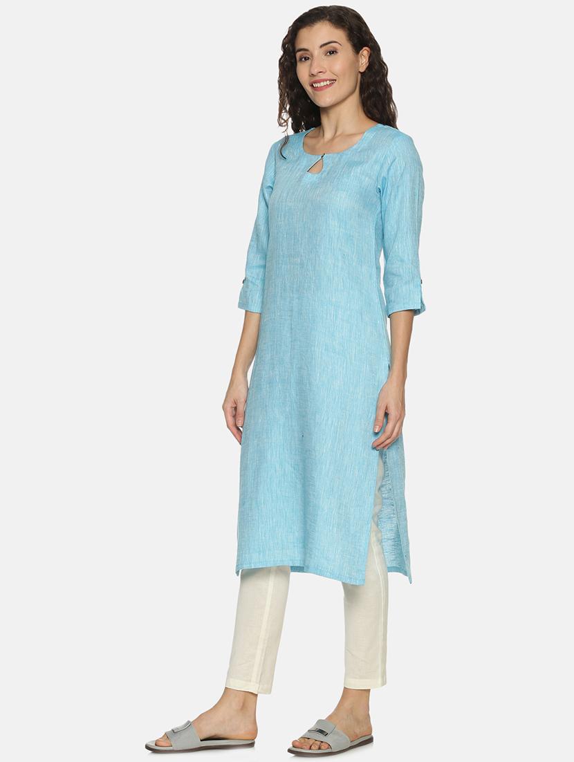 solid straight kurta - 17860566 - Standard Image - 2