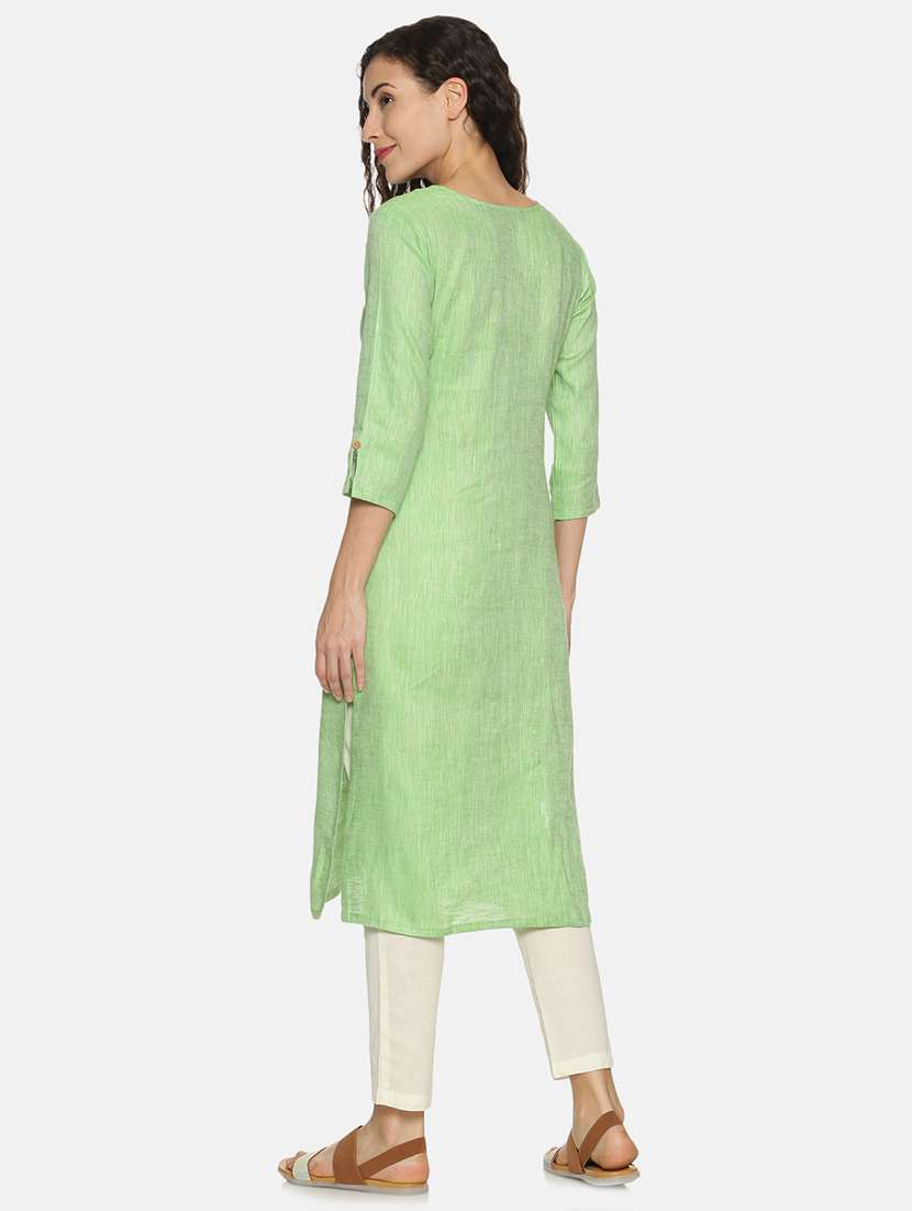 solid straight kurta - 17860567 - Standard Image - 2