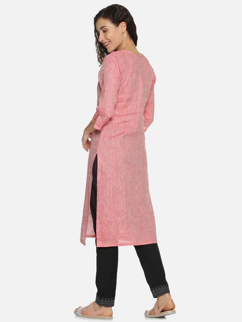 solid straight kurta - 17860569 - Standard Image - 2