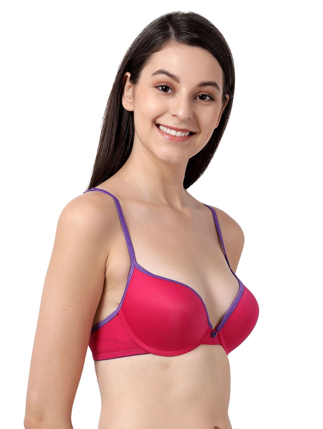 pink solid plunge bra - 17860873 -  Standard Image - 2