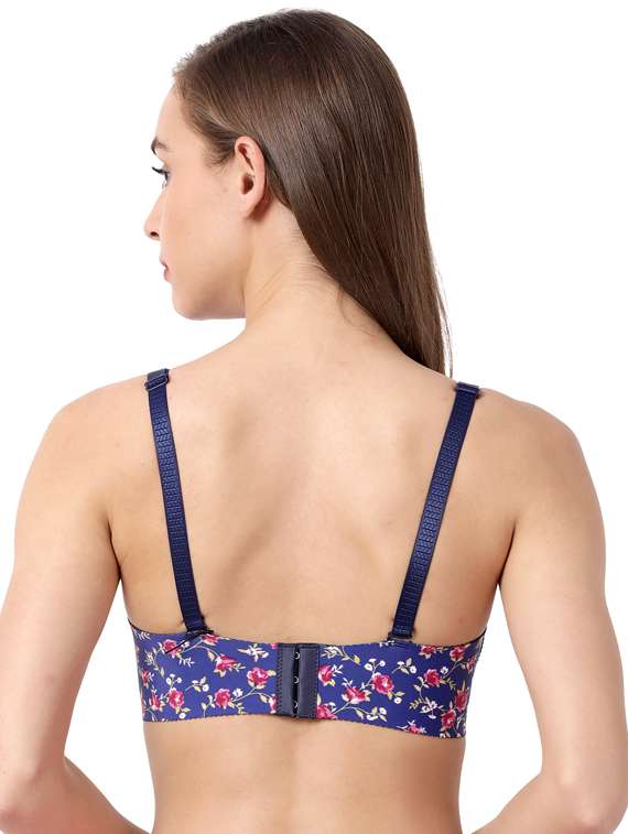 Blue Printed T Shirt Bra