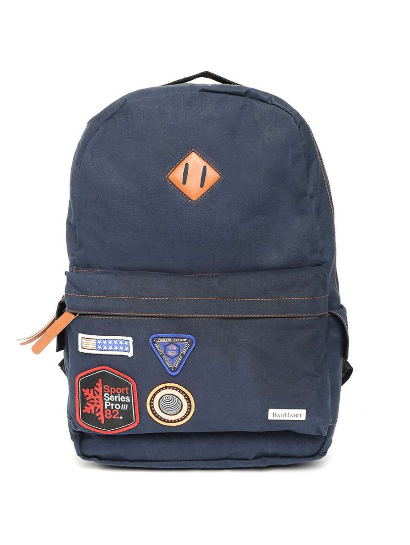 navy blue nylon backpack