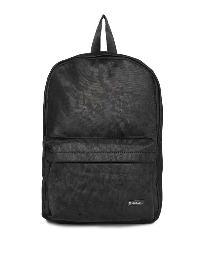 black nylon backpack