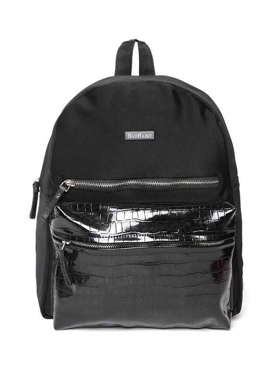 black nylon backpack