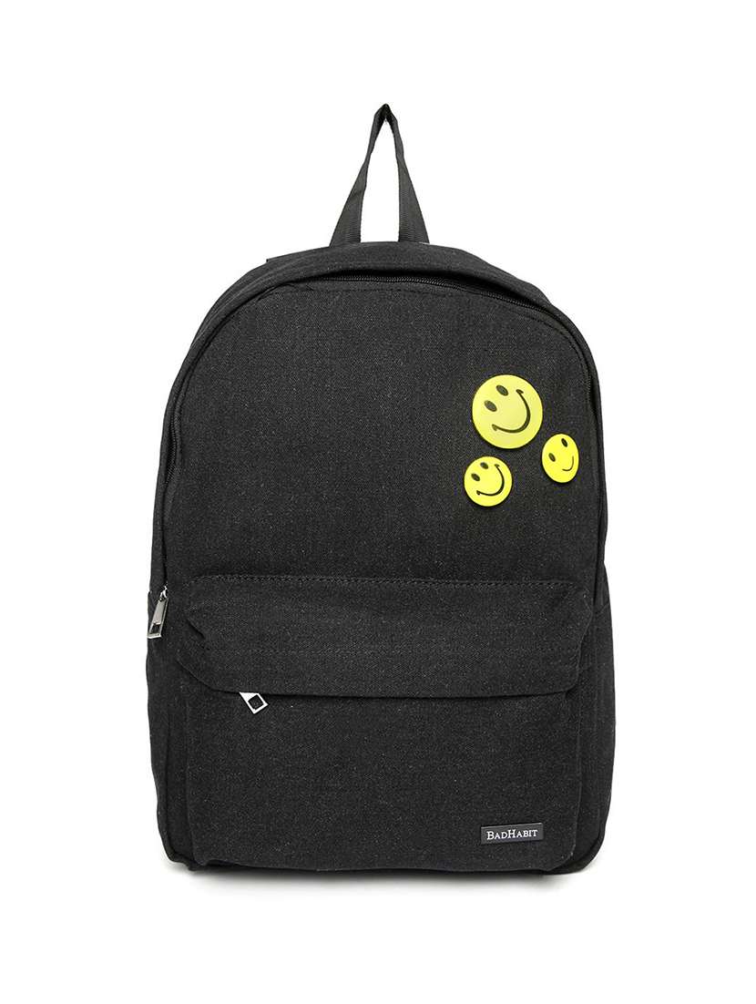 black nylon backpack