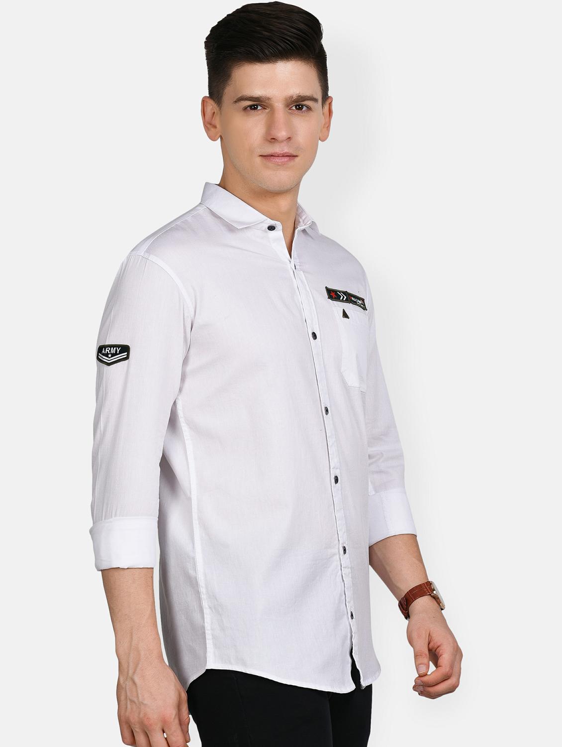 white solid casual shirt - 17861858 - Standard Image - 2