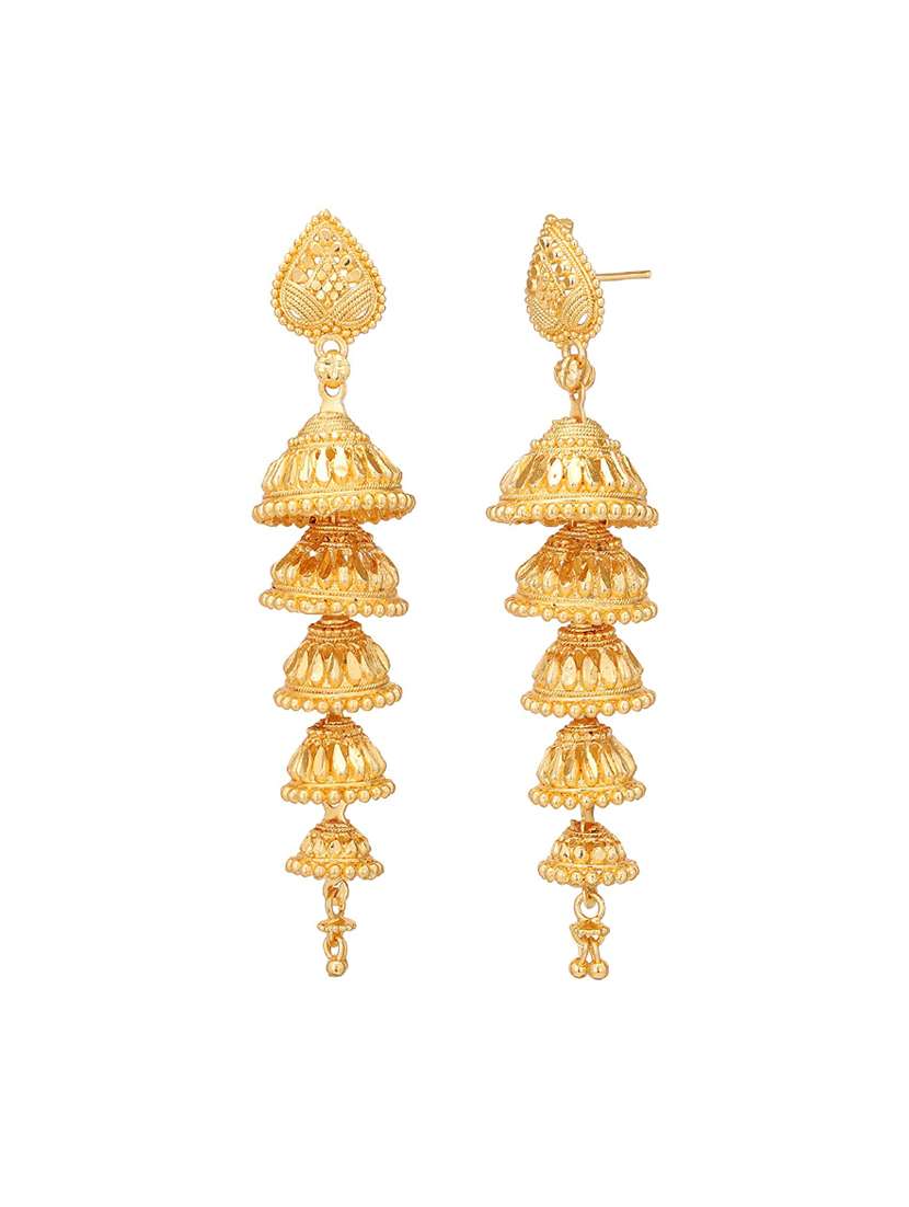 Happy Stoning Ethnic Traditional Gold Plated Bridal Partywear Earrings