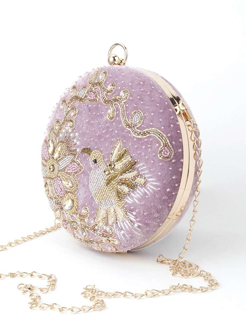 purple velvet regular clutch