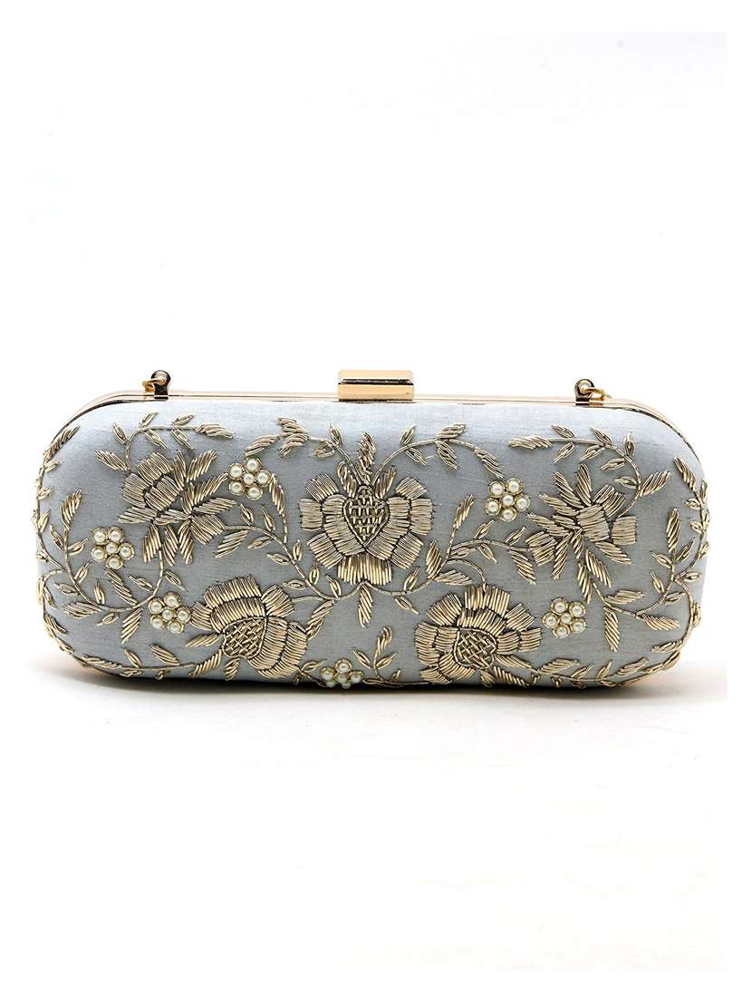 grey polyester regular clutch