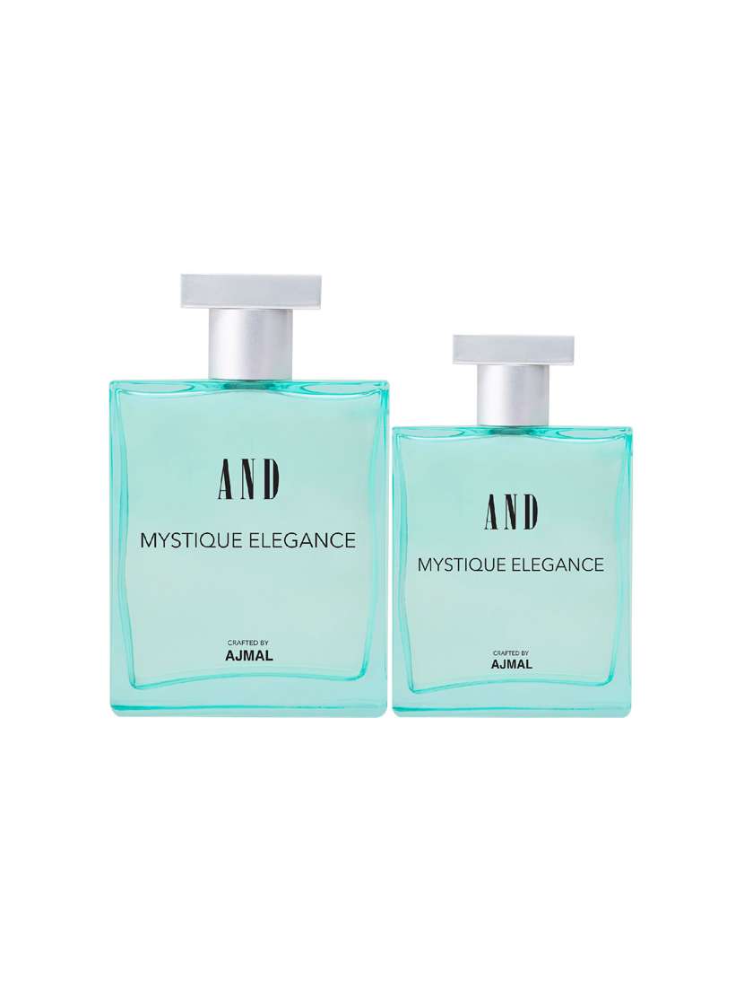 and mystique elegance 100ml & 50ml pack of 2 eau de parfum for women crafted by ajmal + 2 parfum testers