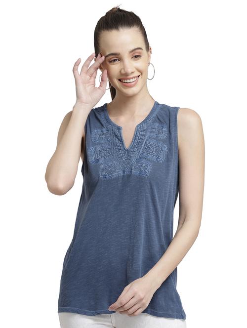 women's straight notch neck top - 17868631 -  Standard Image - 0