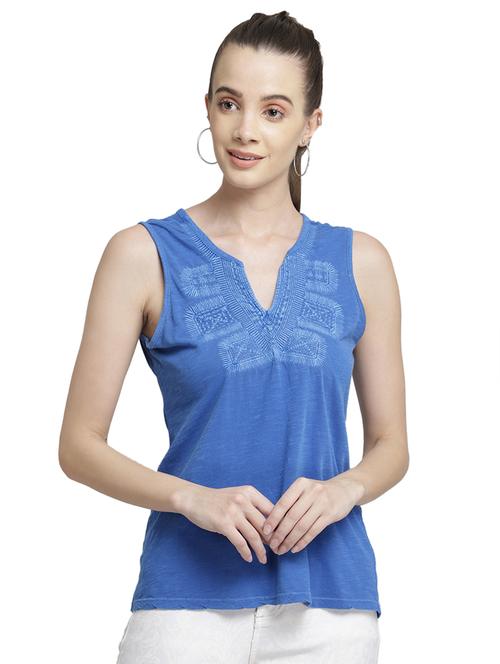 women's straight notch neck top - 17868633 -  Standard Image - 0