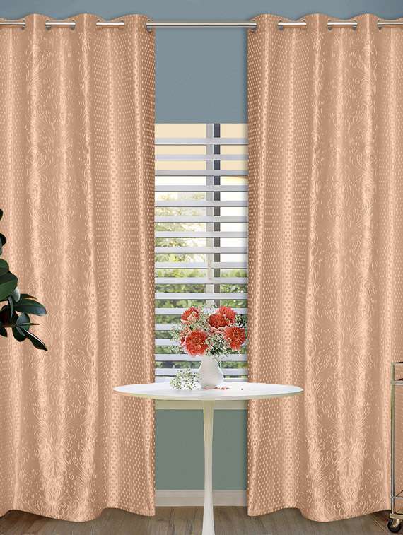 veronica deco 152 cm (5 ft) cotton window curtain (pack of 2)