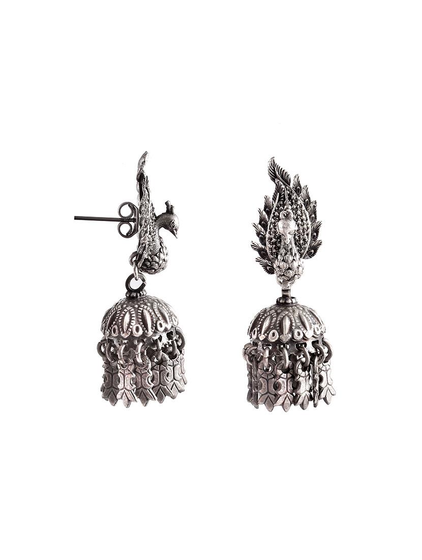 silver tone silver jhumka earring - 17871774 - Standard Image - 2