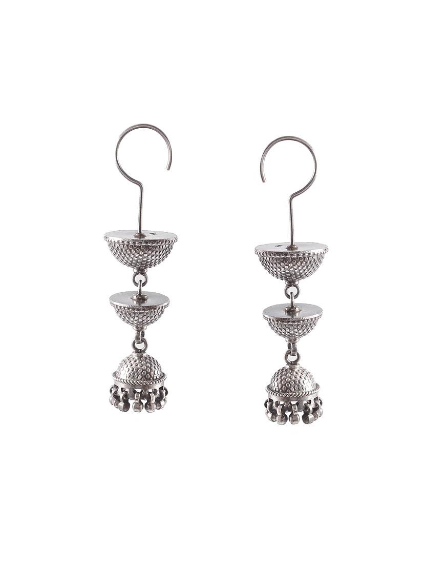 silver tone silver jhumka earring - 17871782 - Standard Image - 2