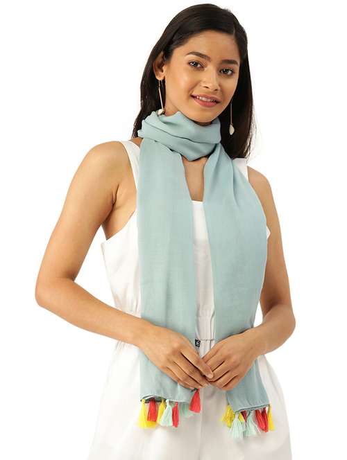 green colored polyester scarf - 17872044 -  Standard Image - 0