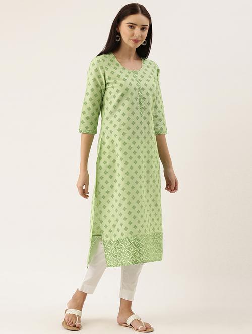 printed straight kurta - 17872376 -  Standard Image - 0