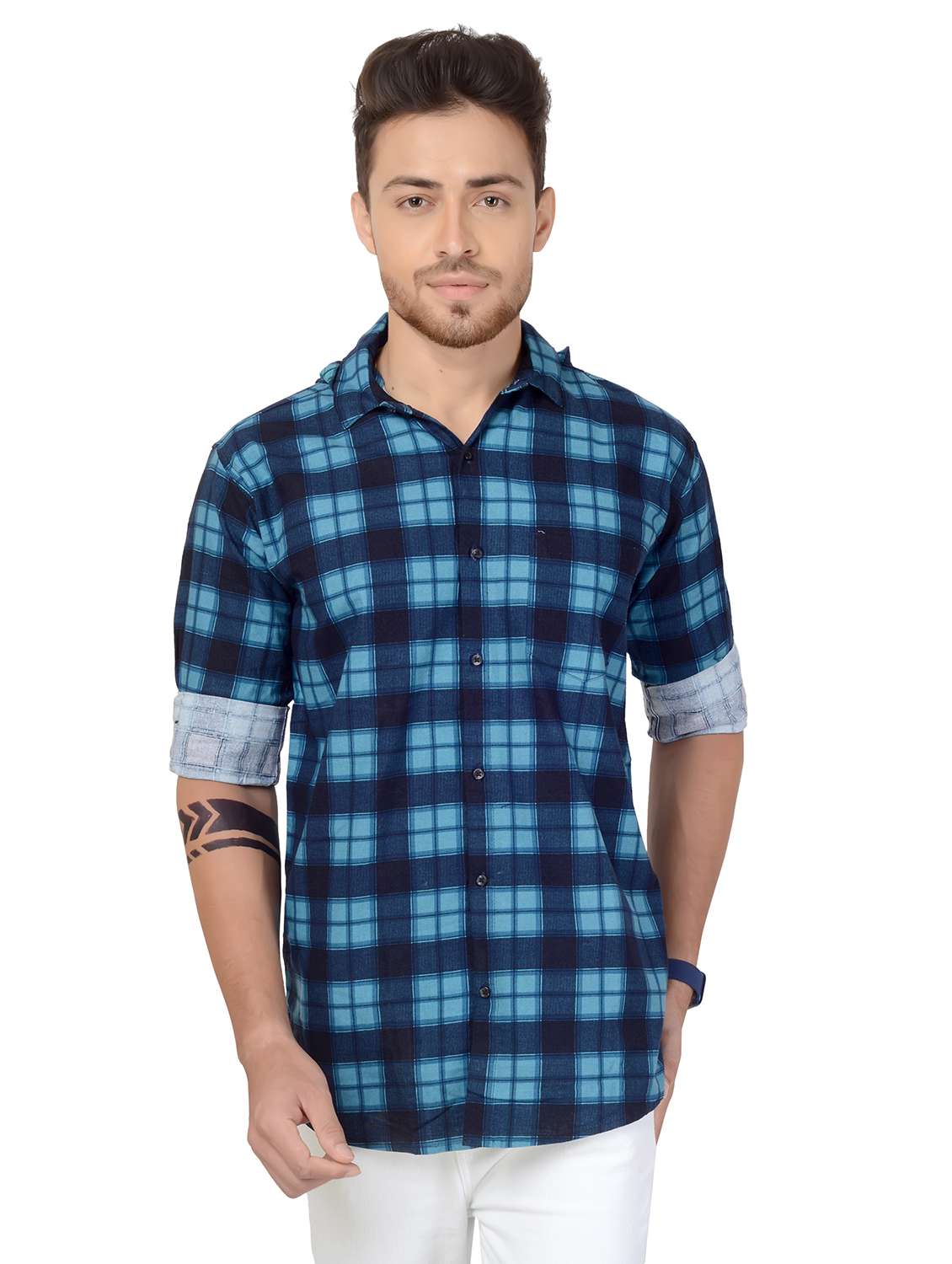 mens checks casual shirt